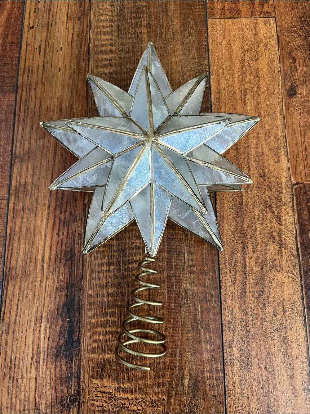 Capiz Shell Star Christmas Tree Topper - Picture 3 of 4
